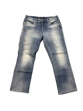 Silver Suki High Capri Jeans Womens Size W30/L22.5 Blue Denim Super Stretch